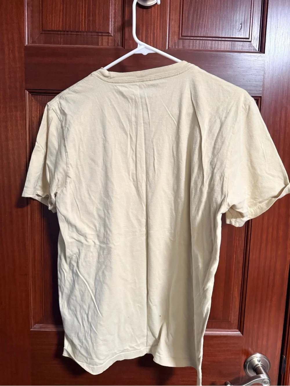 The North Face Men's Short-Sleeve Logo Tee in Beige with White Logo
